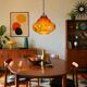 Vintage amber glass romantic hanging light