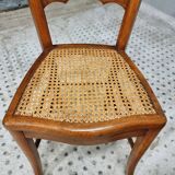 Antique set of chairs walnut with webbing