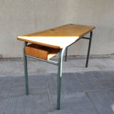 Hitler style 1960 double school desk with locker