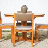 Table ronde bois et ses 4 chaises Self, table à manger, meuble de salon