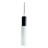 Large black and white glass pendant lamp by Evenblij, 1960's