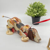 Dog to pull snoopy, file price toys, old wood toy
