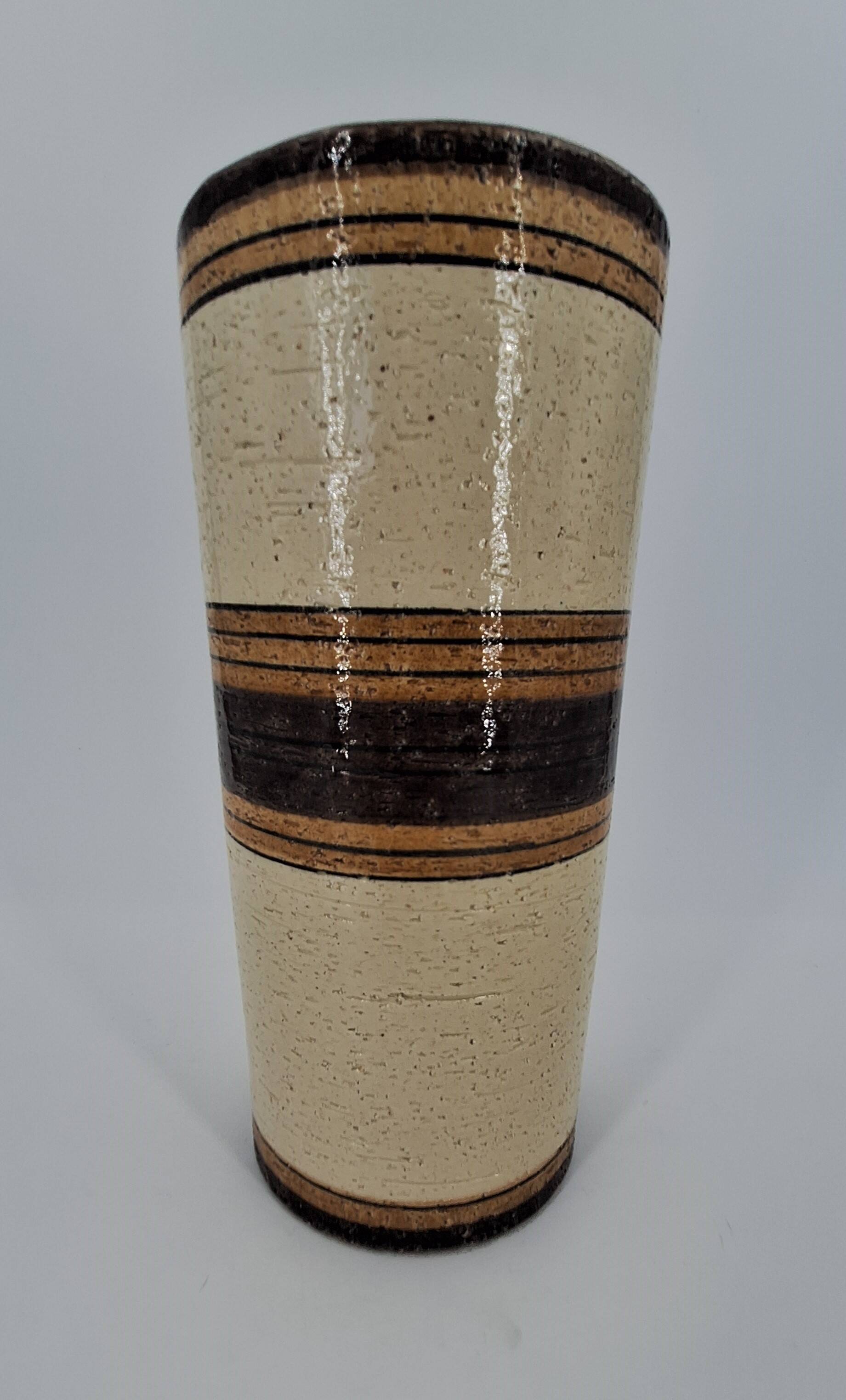 Ceramic scroll vase by Aldo Londi for Bitossi, Sahara model, Italy mid century