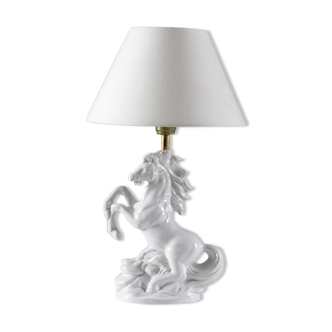 Lampe « cheval cabré » en céramique, France 1980s