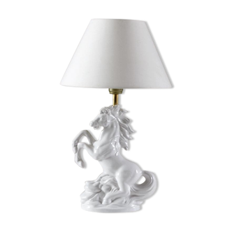 Ceramic Prancing Horse lamp, France 1980s