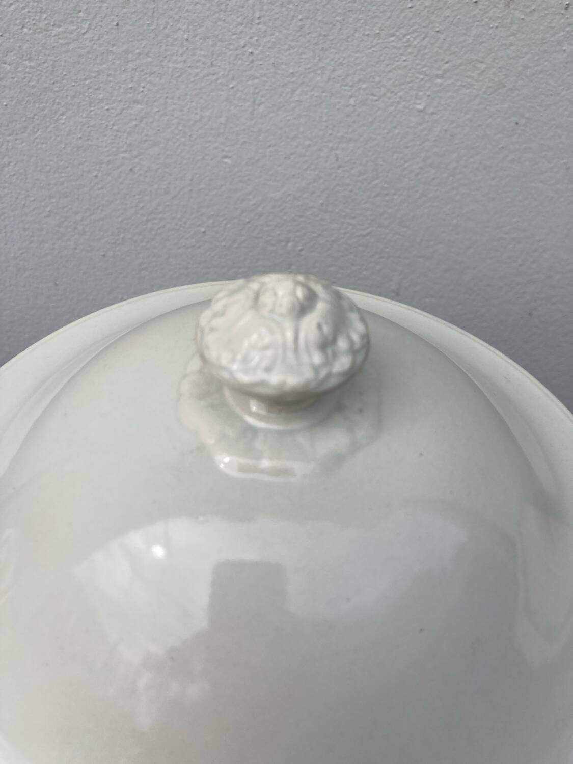 Plain white Creil soup tureen