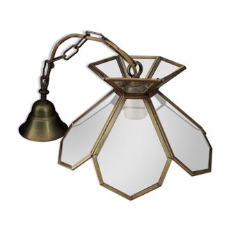 Vintage Pendant Lamp Glass and Brass