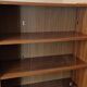 Vintage: Wooden display cabinet with 5 shelves, 4 wooden legs.