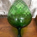 Ancien vase sur pied empoli verre vert vintage