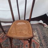 2 vintage caned bistro chairs