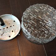 Round ceiling lamp in bulled glass / vintage 60s/70s