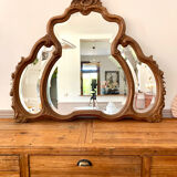 Beveled carved wooden mirror 120x103 vintage