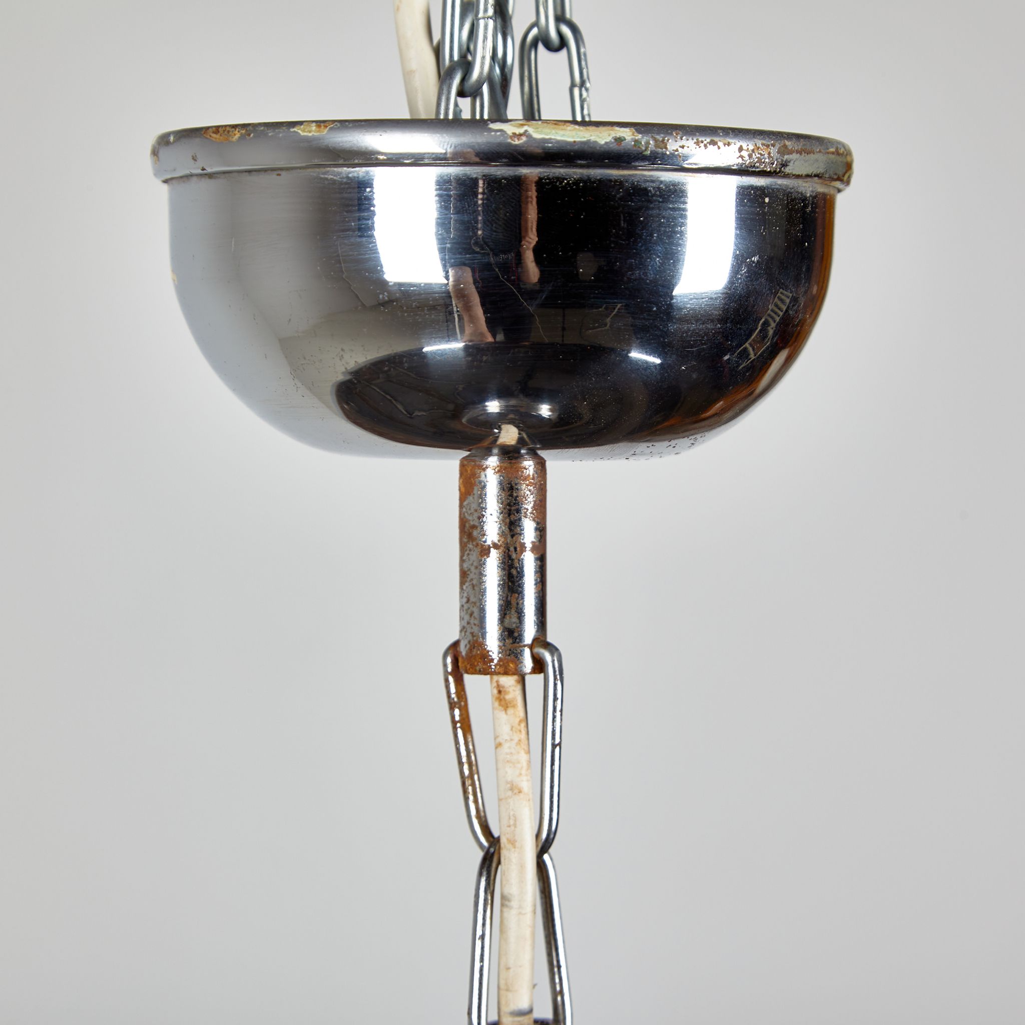 Chrome four-lamella metal pendant by borsfay tamás