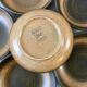 Set of 6 hollow plates in Longchamp sandstone hand painted 70s