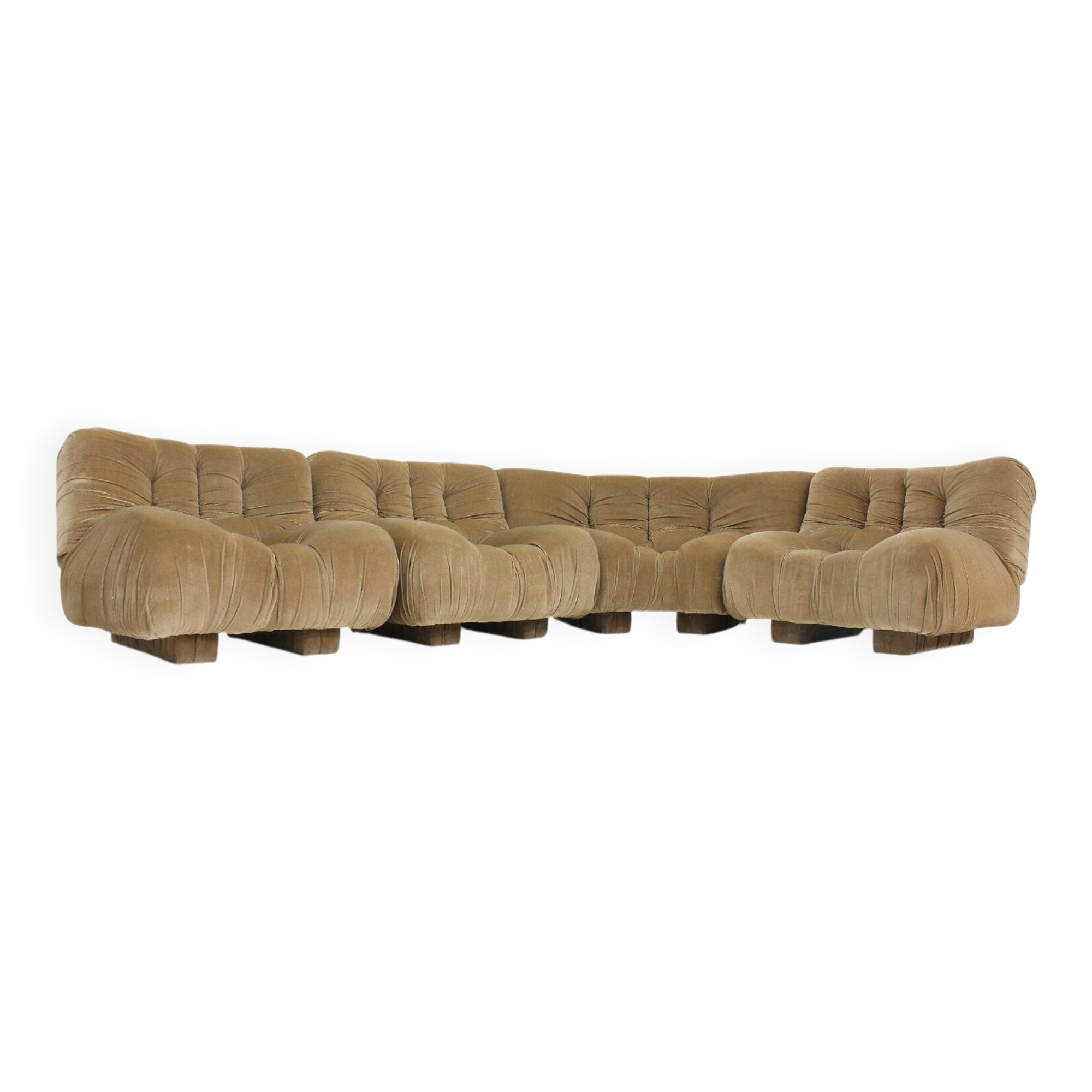 Vintage Italian curved modular sofa by Rossi di Albizzate 1970s