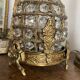 Table lamp in brass, beads and glass pendants