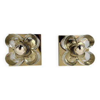 Pair of Sische Leuchten wall lamps sconce , 1970s