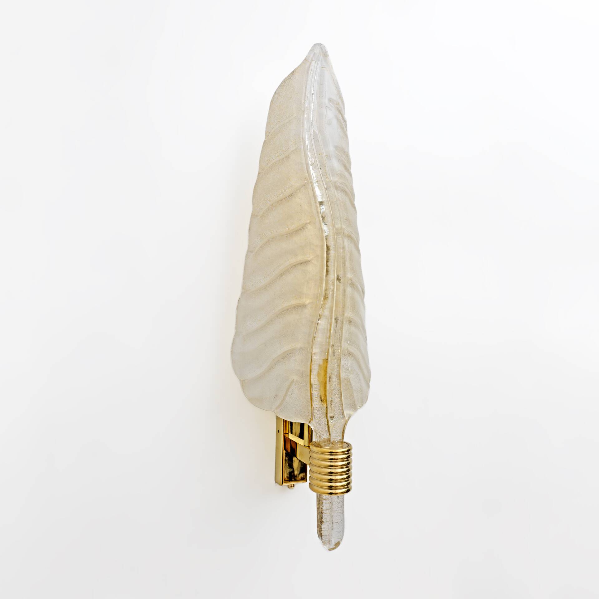 Pair of Barovier & Toso Style Mid-Century Murano Glass Gold Leaf sconces