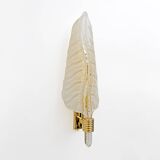 Pair of Barovier & Toso Style Mid-Century Murano Glass Gold Leaf sconces