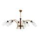 Lustre vintage en laiton et bois