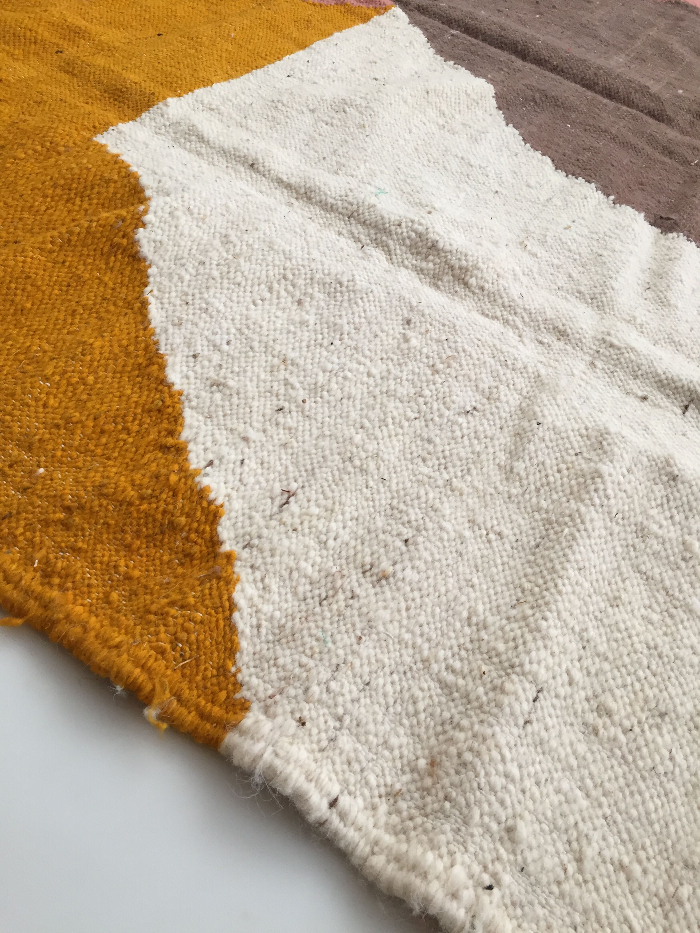 Moroccan Berber Kilim carpet ecru with colorful flats 284x184cm