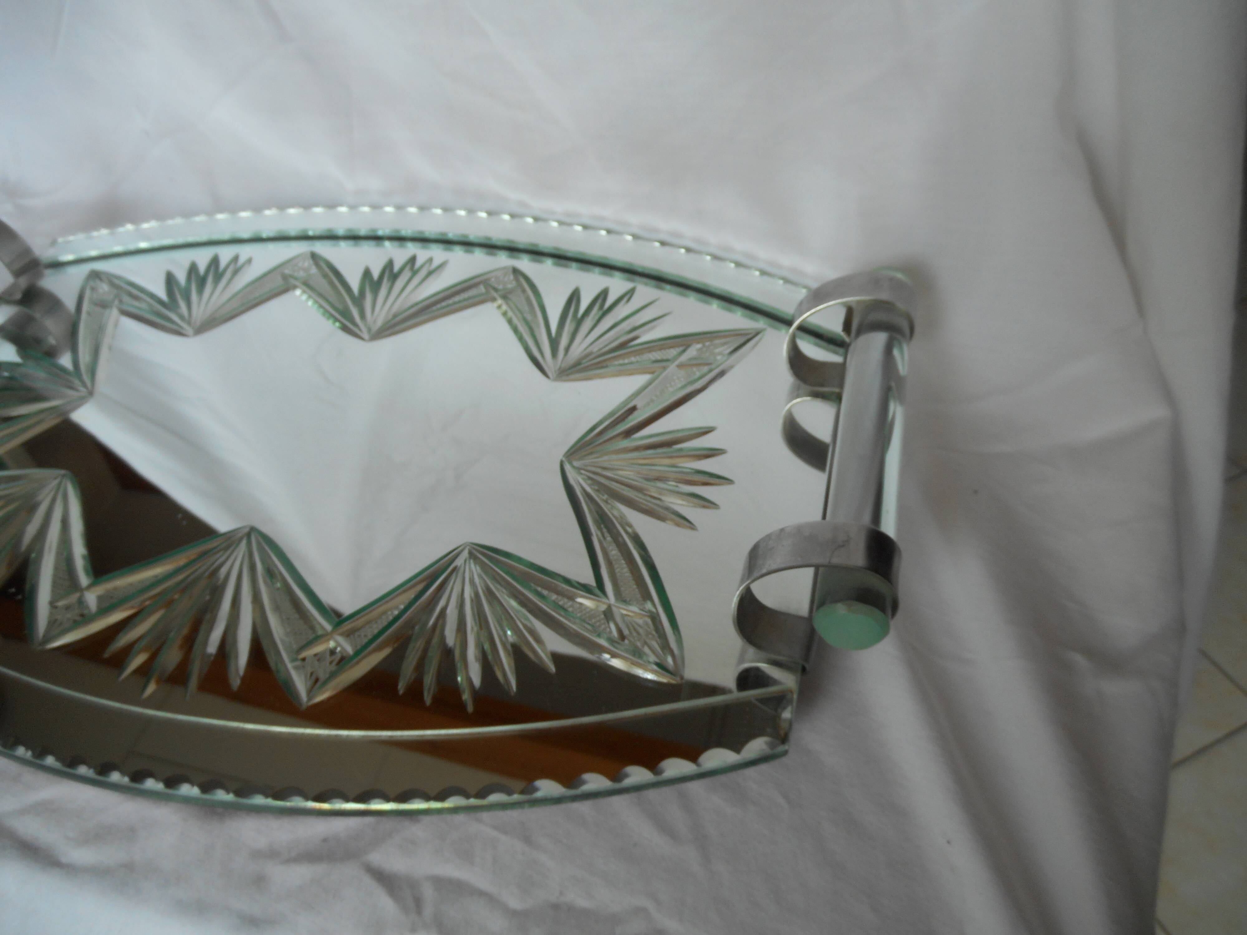 Plateau miroir années 50