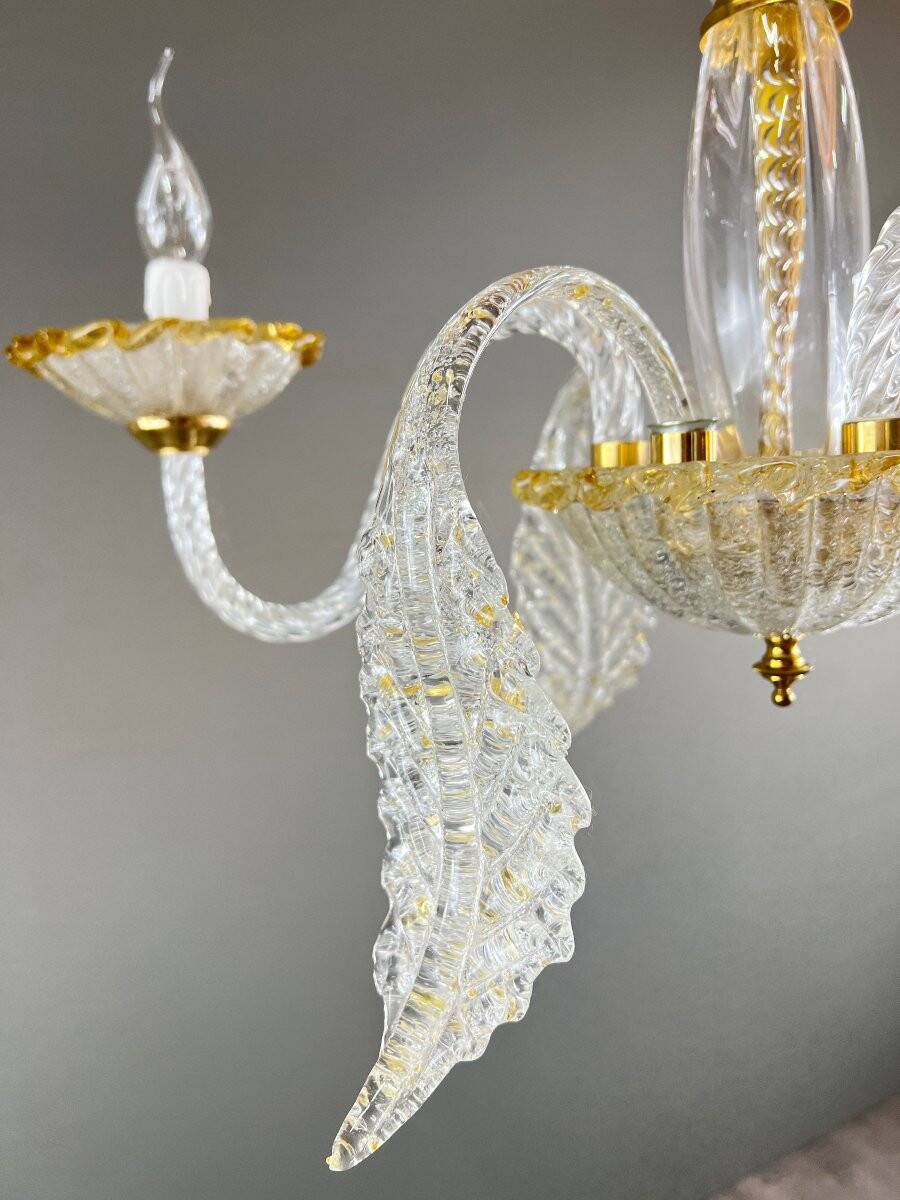 Murano glass chandelier with three lights, 20th century