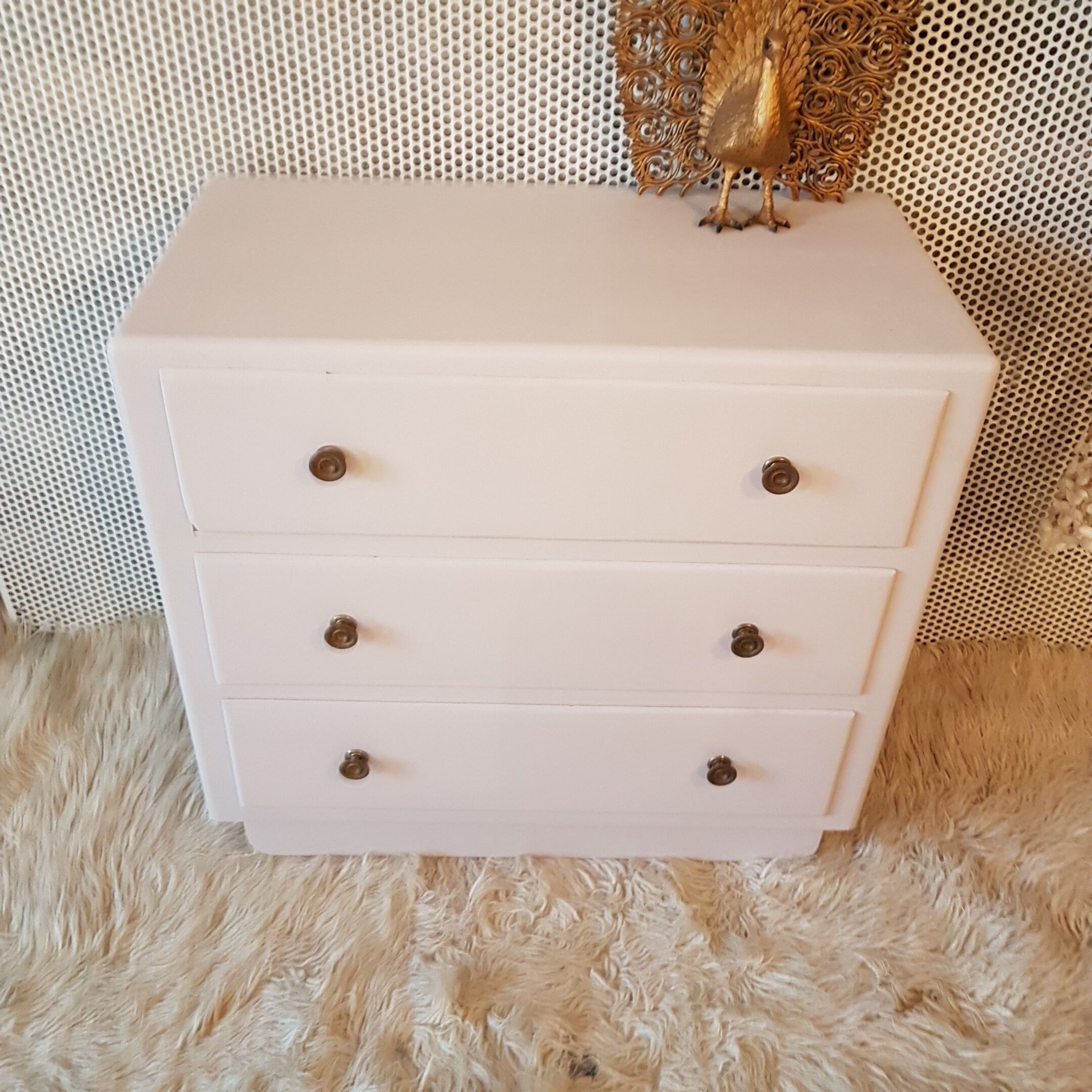 Nude beige vintage dresser wooden