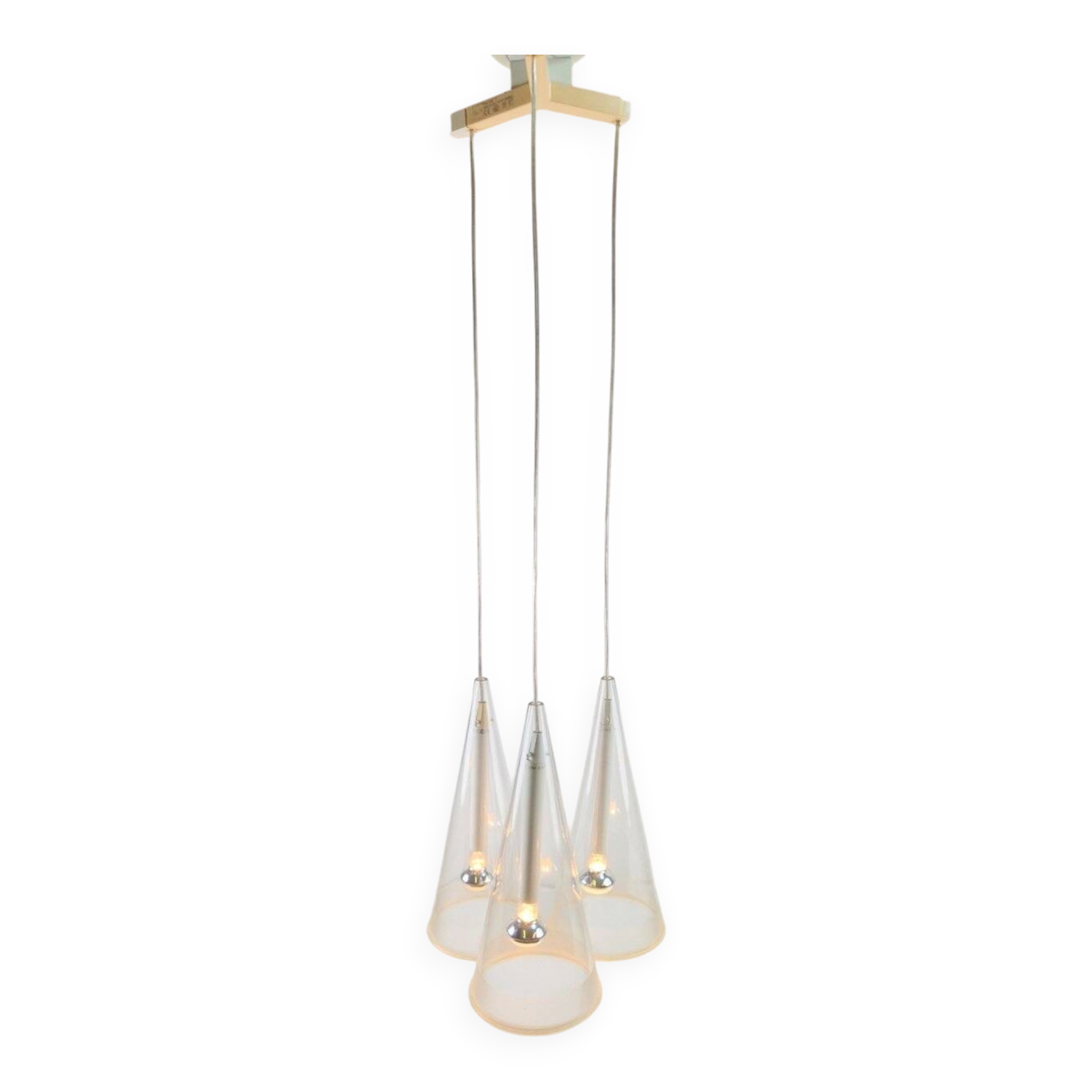Italian Glass Fucsia 3 Pendant Lamp by Achille Castiglioni for Flos