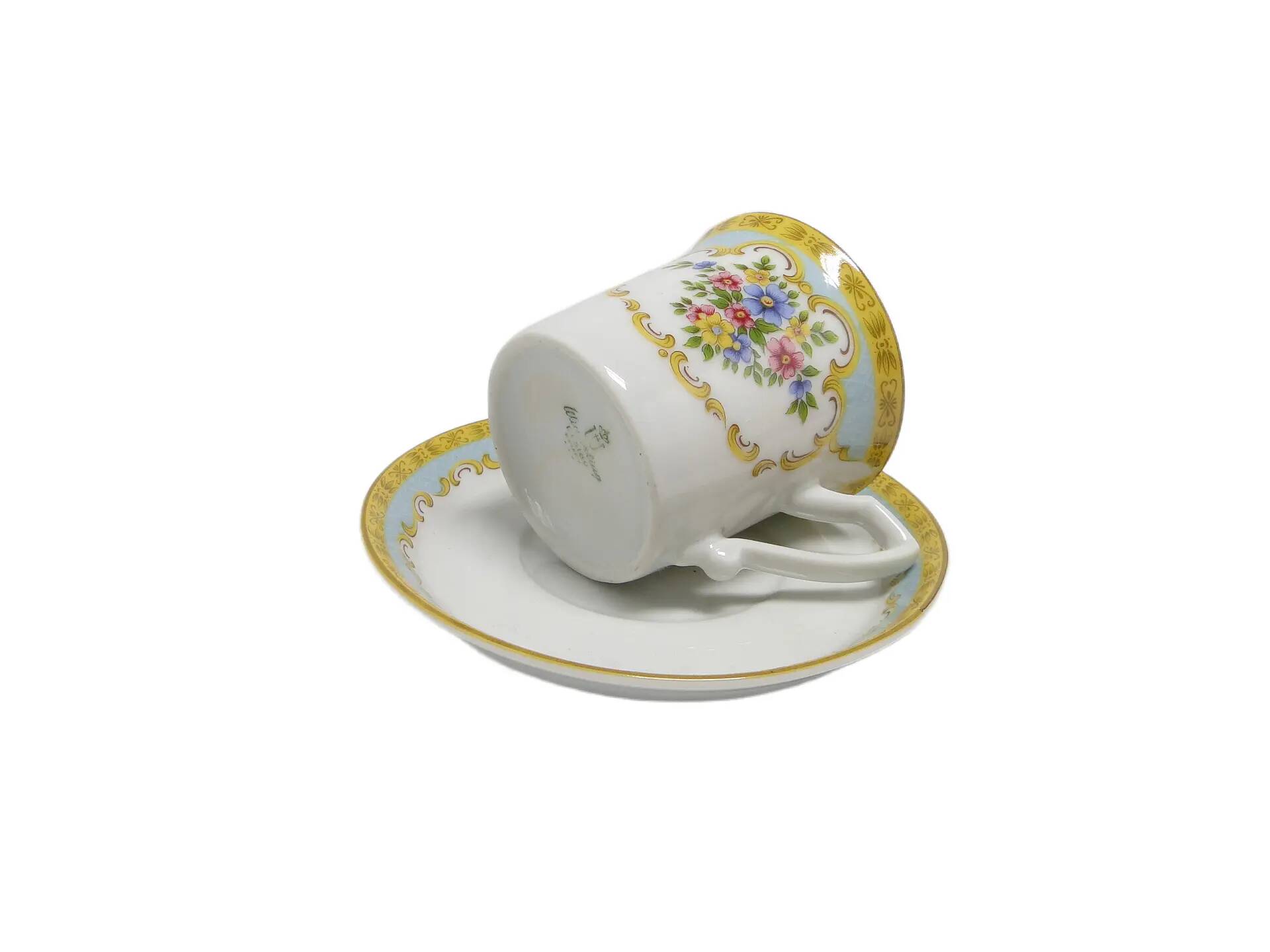 Cup with saucer, art nouveau, porcelain, Germany, 1950s