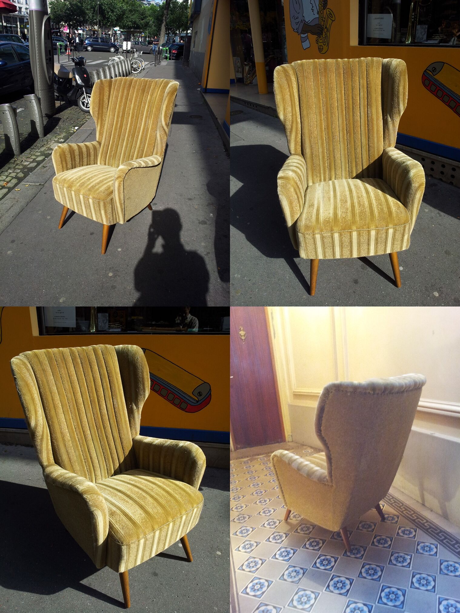 Fauteuil Bergère à oreilles années 50 60 Wing Chair
