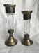 Bougeoirs en laiton et verre