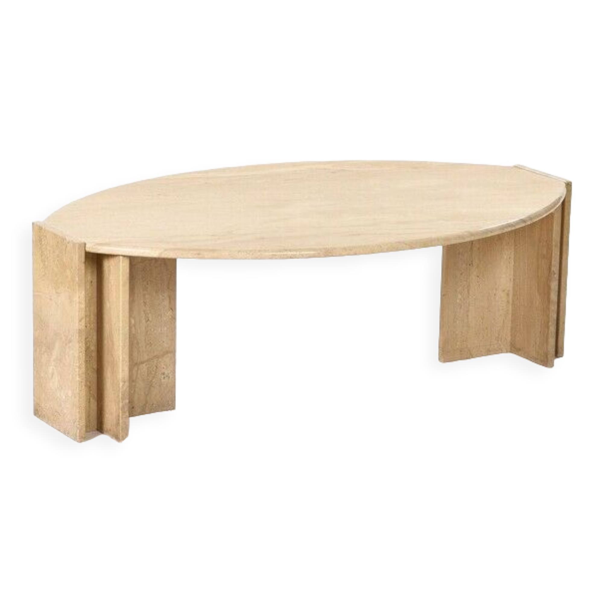 Travertine coffee table, Italian design of the 80s