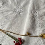 Monogrammed linen thread pillowcase with embroidery