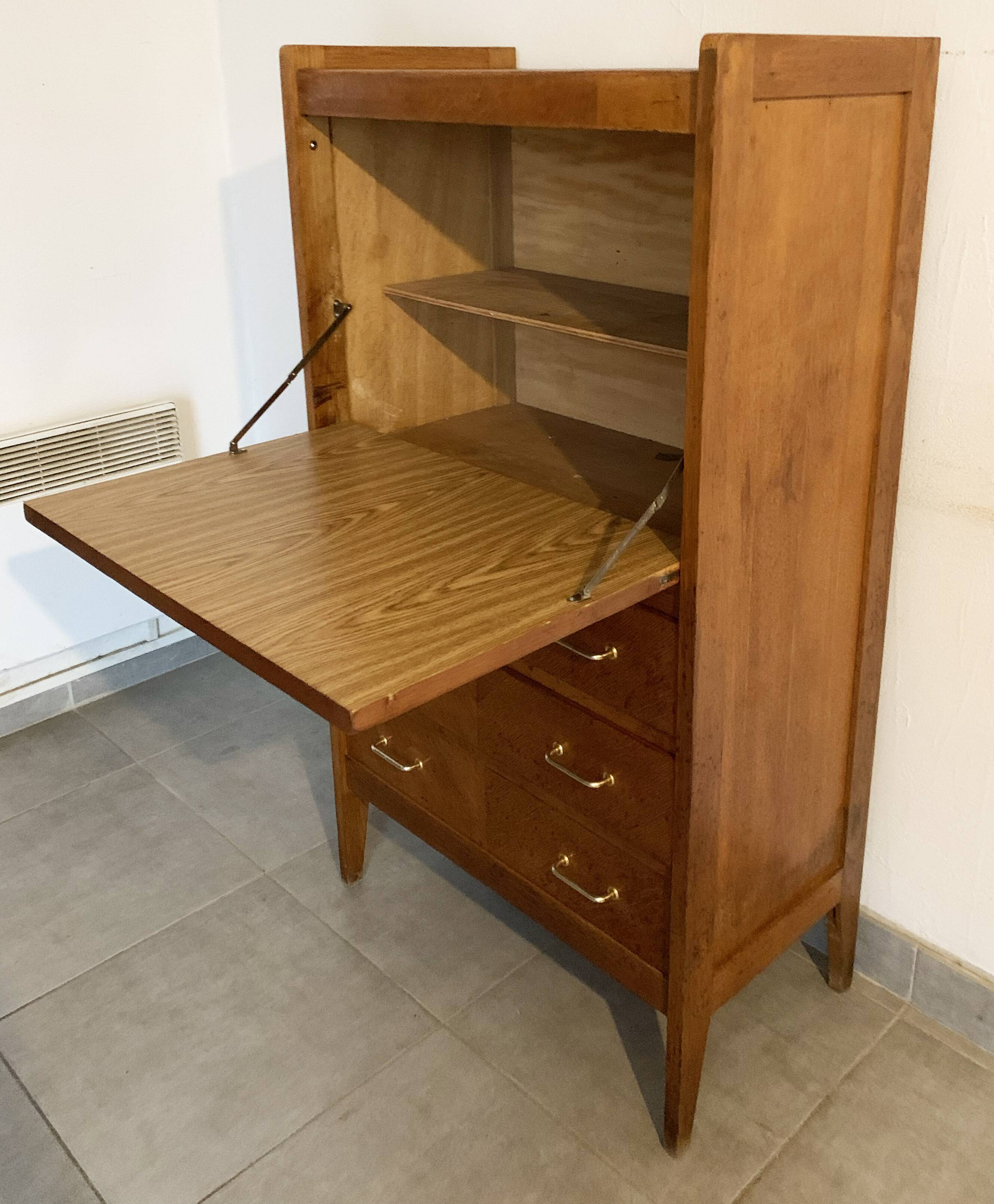 Vintage secretary of the 50s in oak