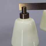 1930s Art Deco Brass Chandelier, Czechoslovakia