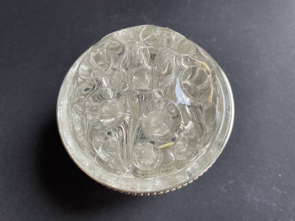 Pique-fleurs - Silver metal and glass