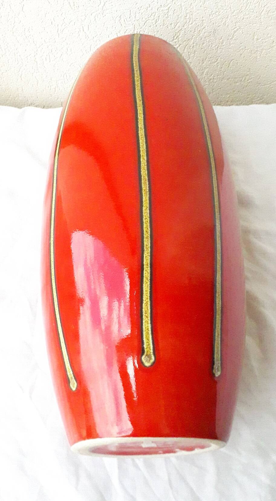 Red ceramic vase
