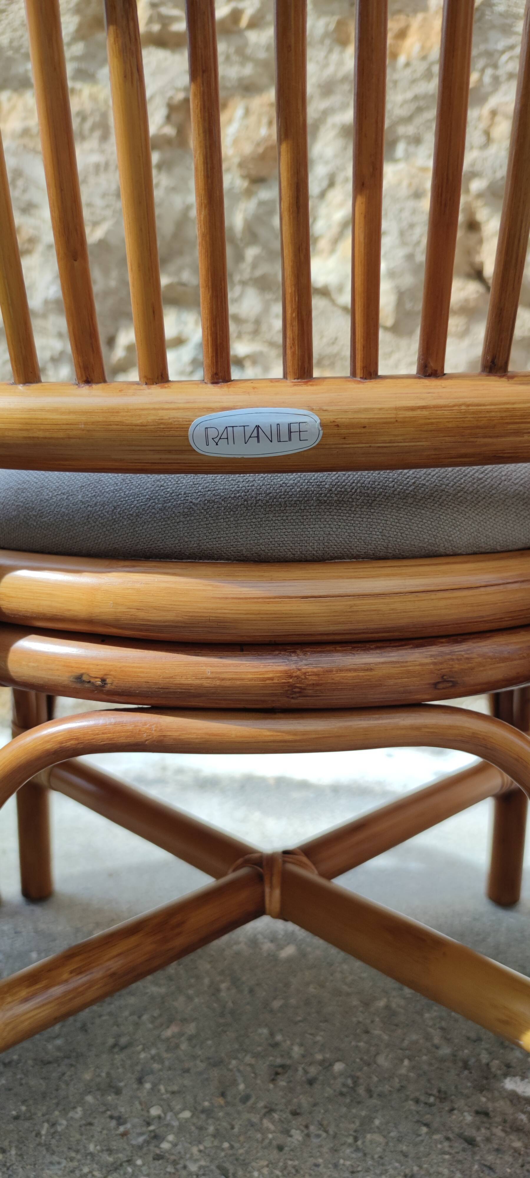 Chaises rotin et bambou