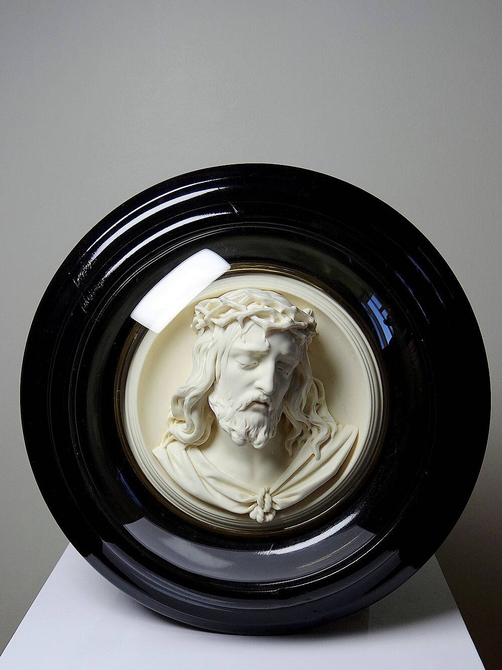 Religious wall medallion, old 19th century napoleon III style