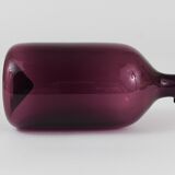 Glass vase signed Purple Timo Sarpaneva Pullo Bird Bottle, Iittala, Finland.