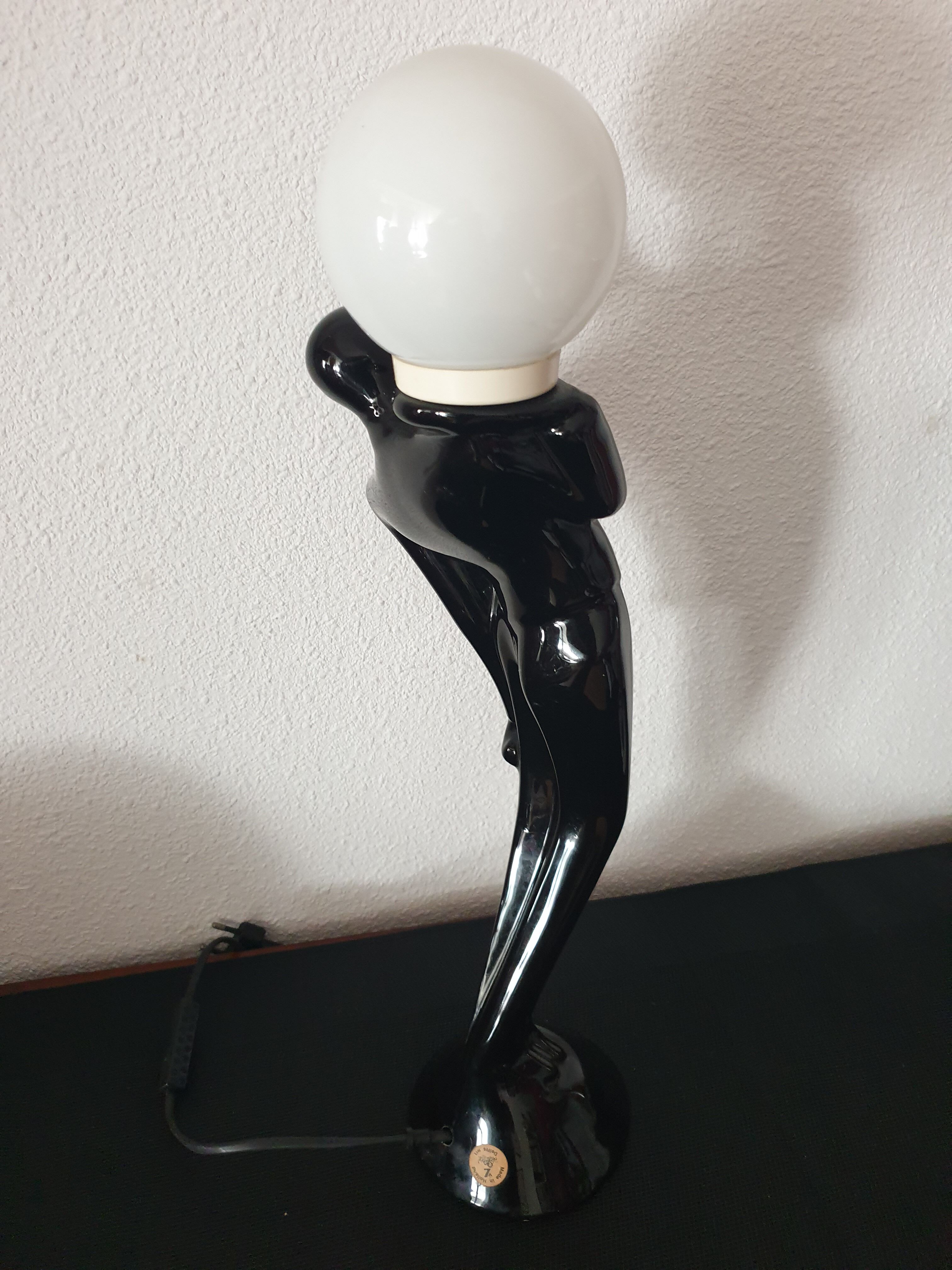 Lampe céramique delfts années 70