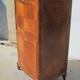 Secrétaire des années 60-70 marqueté, meuble informatique