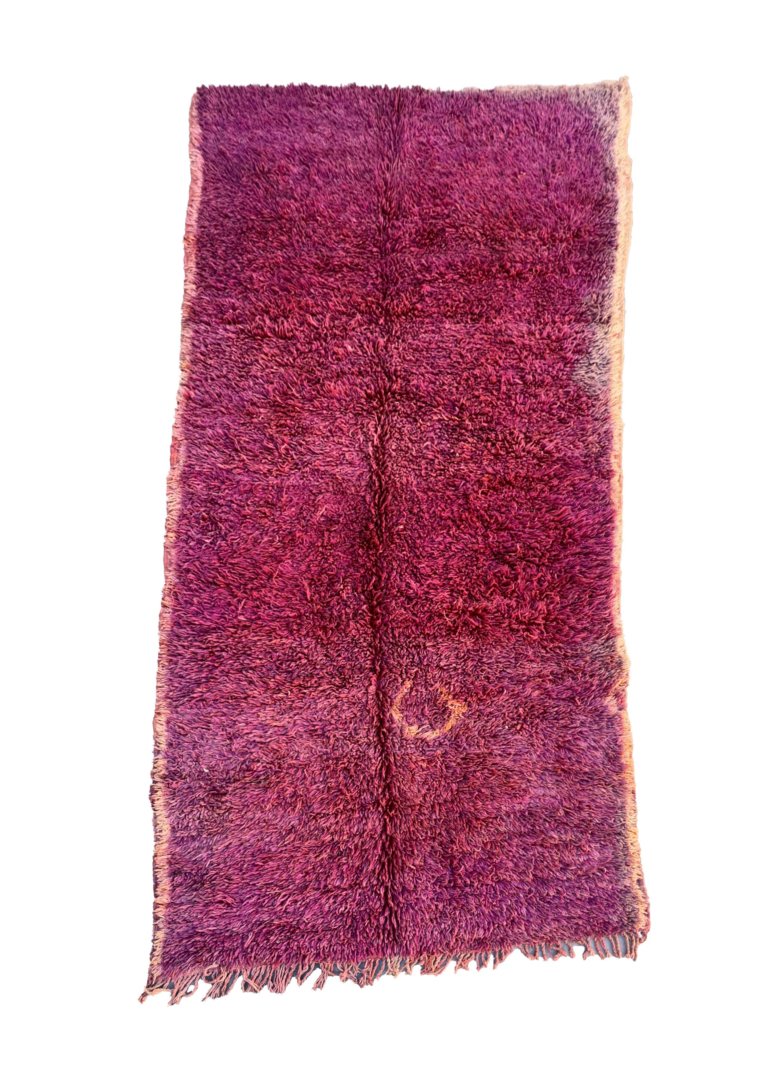 Tapis Marocain Beni M'Guild violet - 187 x 378 cm