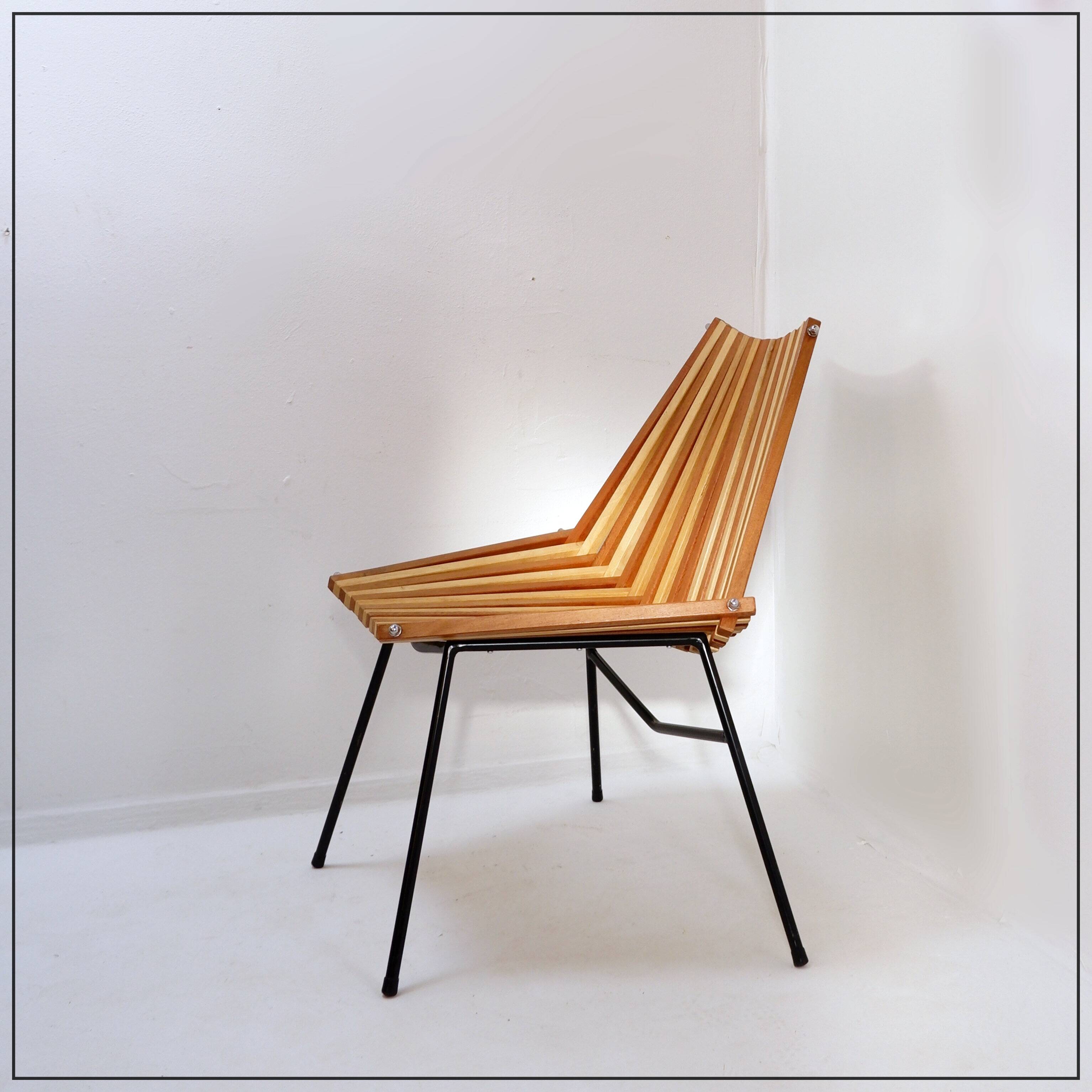 "Slats" chair in the style of Mod. 218 by Dirk Van Sliedregt for Rohé