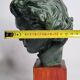 Plaster bust of Beethoven with bronze patina, signed, 27 cm
