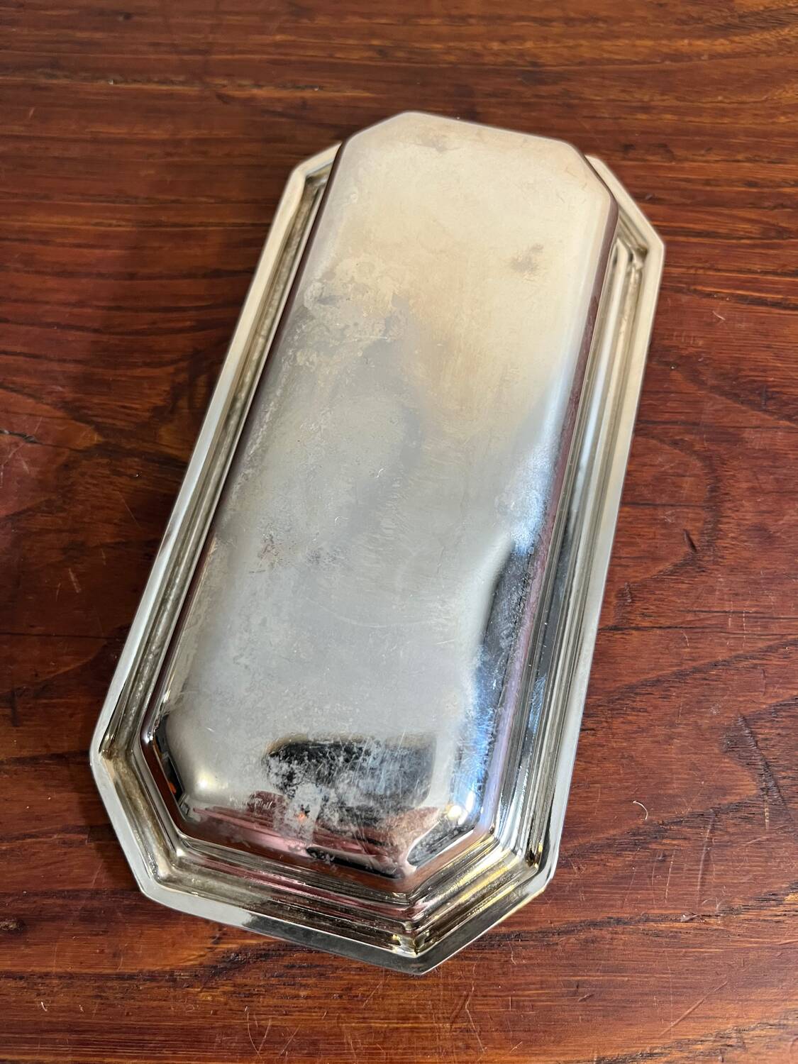 Silver-plated butter dish