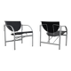 Pair of Kokatu leather lounge chairs by M.A. Cigan for Akaba, Spain, 1980s