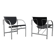 Pair of Kokatu leather lounge chairs by M.A. Cigan for Akaba, Spain, 1980s