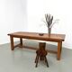 Large modernist farmhouse table in solid beech, thick dowelled top.